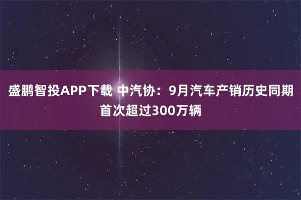 盛鹏智投APP下载 中汽协：9月汽车产销历史同期首次超过300万辆