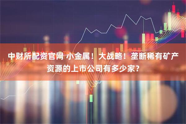 中财所配资官网 小金属！大战略！垄断稀有矿产资源的上市公司有多少家？