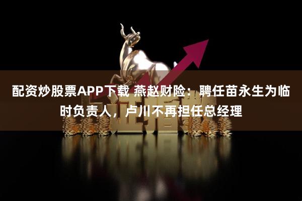 配资炒股票APP下载 燕赵财险：聘任苗永生为临时负责人，卢川不再担任总经理