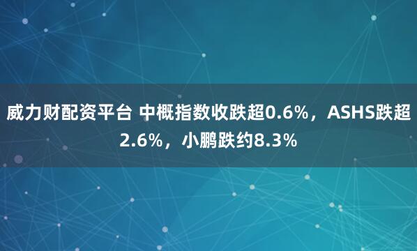 威力财配资平台 中概指数收跌超0.6%，ASHS跌超2.6%，小鹏跌约8.3%